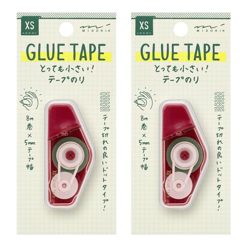 Amazon | ミドリ テープのり XS えんじ 2個セット 35520006X2 | テープ